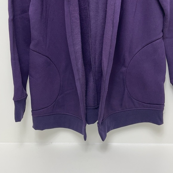 New Active Life open front hooded sweatshirt purple pockets - Picture 4 of 5